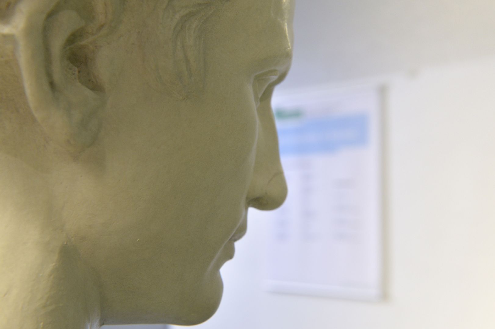 Profile of a human sculpture