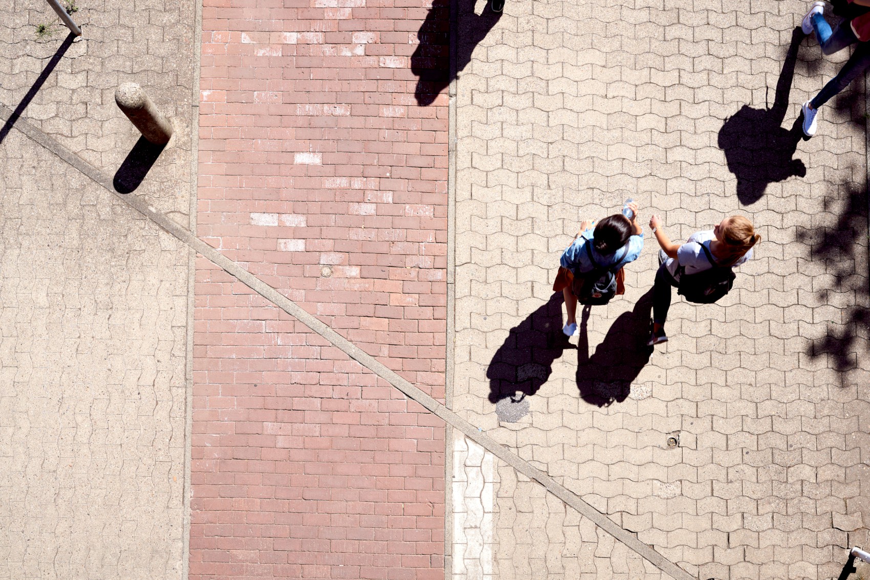Students from above with shadow