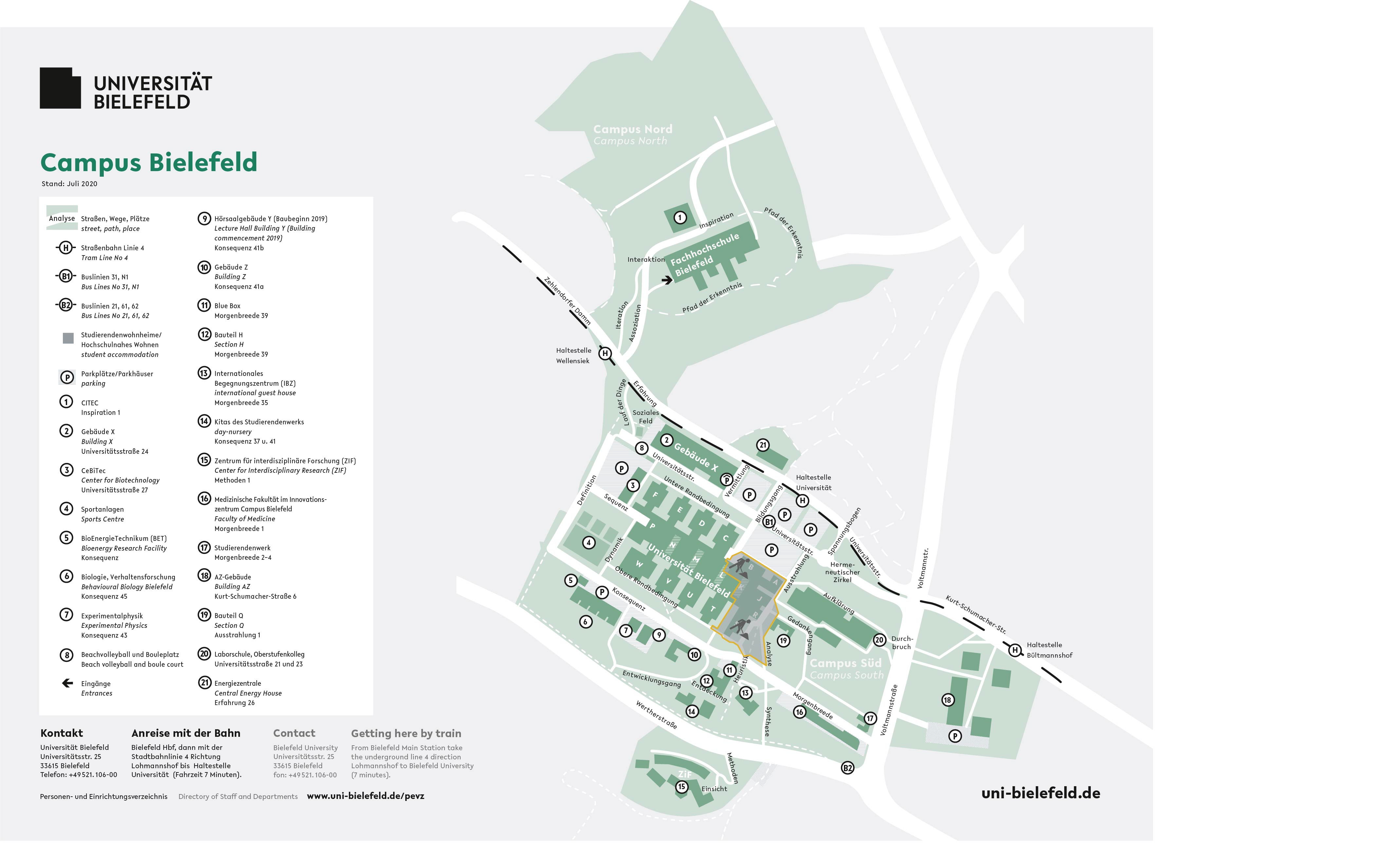 Lageplan des Campus