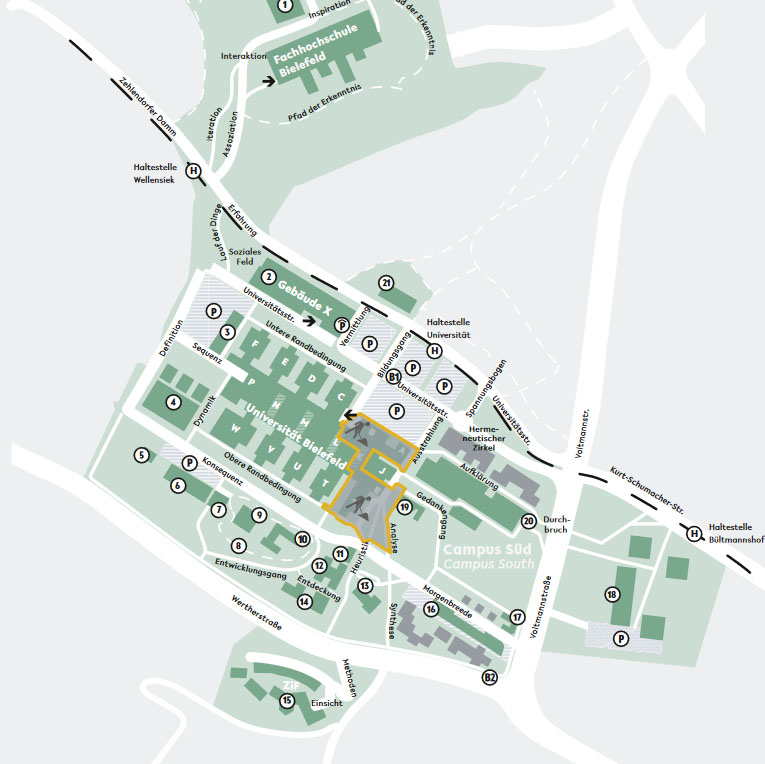 campus map with all buildings